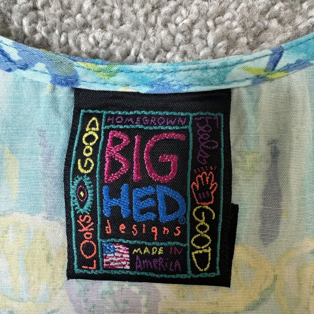 Vintage Big Hed Designs Dress Womens Small Blue Floral Sundress USA 90s Y2K - Picture 4 of 10